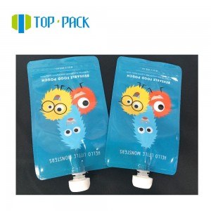 Шматразовы пакет для ўпакоўкі дзіцячага харчавання з падвойнай маланкай і зачынкай, які не змяшчае BPA