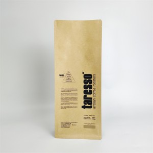 Kraft Paper pertsonalizatua Hondo laua Zutik Kremailera 1 kg-ko kafe-poltsa balbularekin