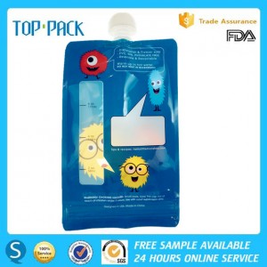 Poket pembungkusan muncung makanan bayi yang boleh dimeterai bebas BPA