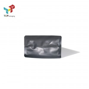 Aliuminio folijos kavos maišelis su spausdintu plokščiu dugnu su kišeniniu užtrauktuku