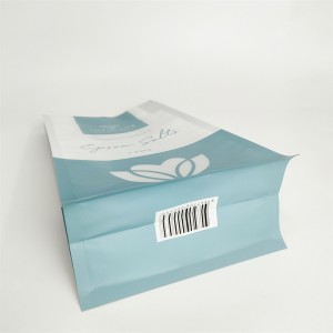 Bolsa de embalaje de café de calidad alimentaria con fondo plano y cremallera de plástico de diseño personalizado con ventana