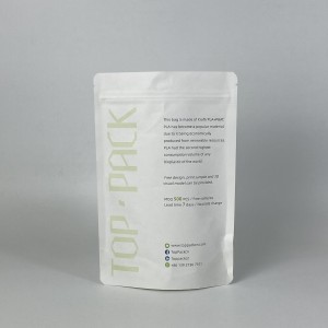 Biorazgradivi materijal koji se može reciklirati Stand up torbica sa patentnim zatvaračem osušena biorazgradiva bijela kraft papirna vrećica Pakovanje za hranu