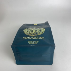 Custom Aluminum Foil Flat Bottom Bag with Valve and Easy Tear Zipper Coffee Package Bag