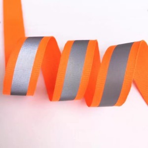Safety Silver Reflective Webbing Ribbon Tape For Clothing