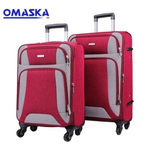 Wholesale Price Rolling Luggage - Custom durable bags 4 wheels waterproof red nylon travel soft luggage  – Omaska