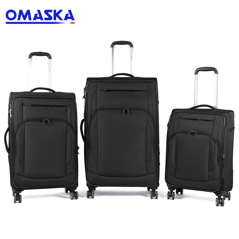 Low price for 3 Piece Pc Abs Luggage Sets - 3 pcs set customize logo nylon TSA lock spinner wheel aluminum trolley luggage trolley bags travel – Omaska