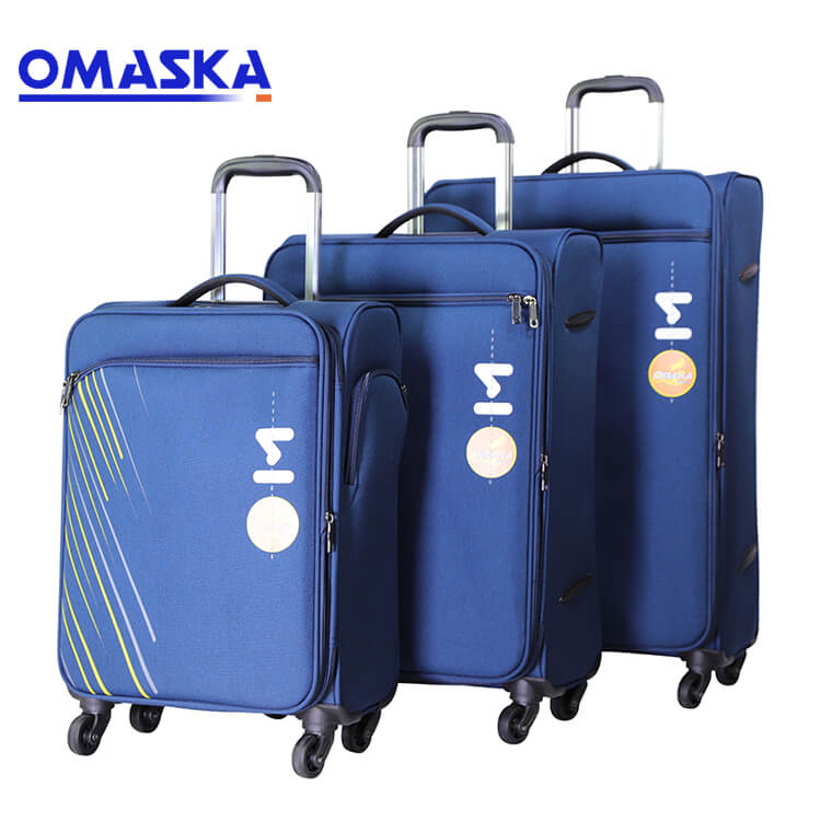 چرخ چمدان OEM/ODM چین - لوگوی چاپ 3 عدد 20 24 28 نایلون حمل و نقل نرم ست چمدان مسافرتی تجاری - Omaska