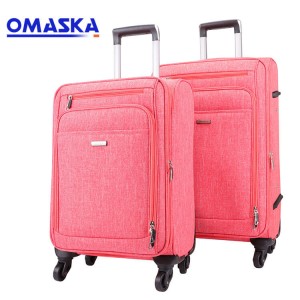 China Supplier Trolley Bags - Pink canvas big capacity travel trolley suitcase – Omaska