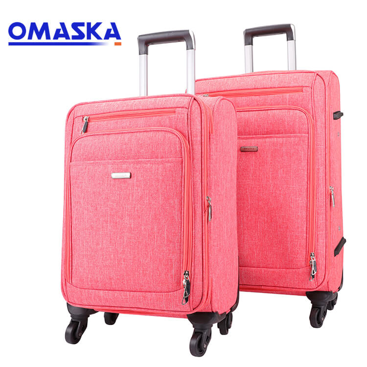 Europe style for Trolley School Bag - Pink canvas big capacity travel trolley suitcase – Omaska