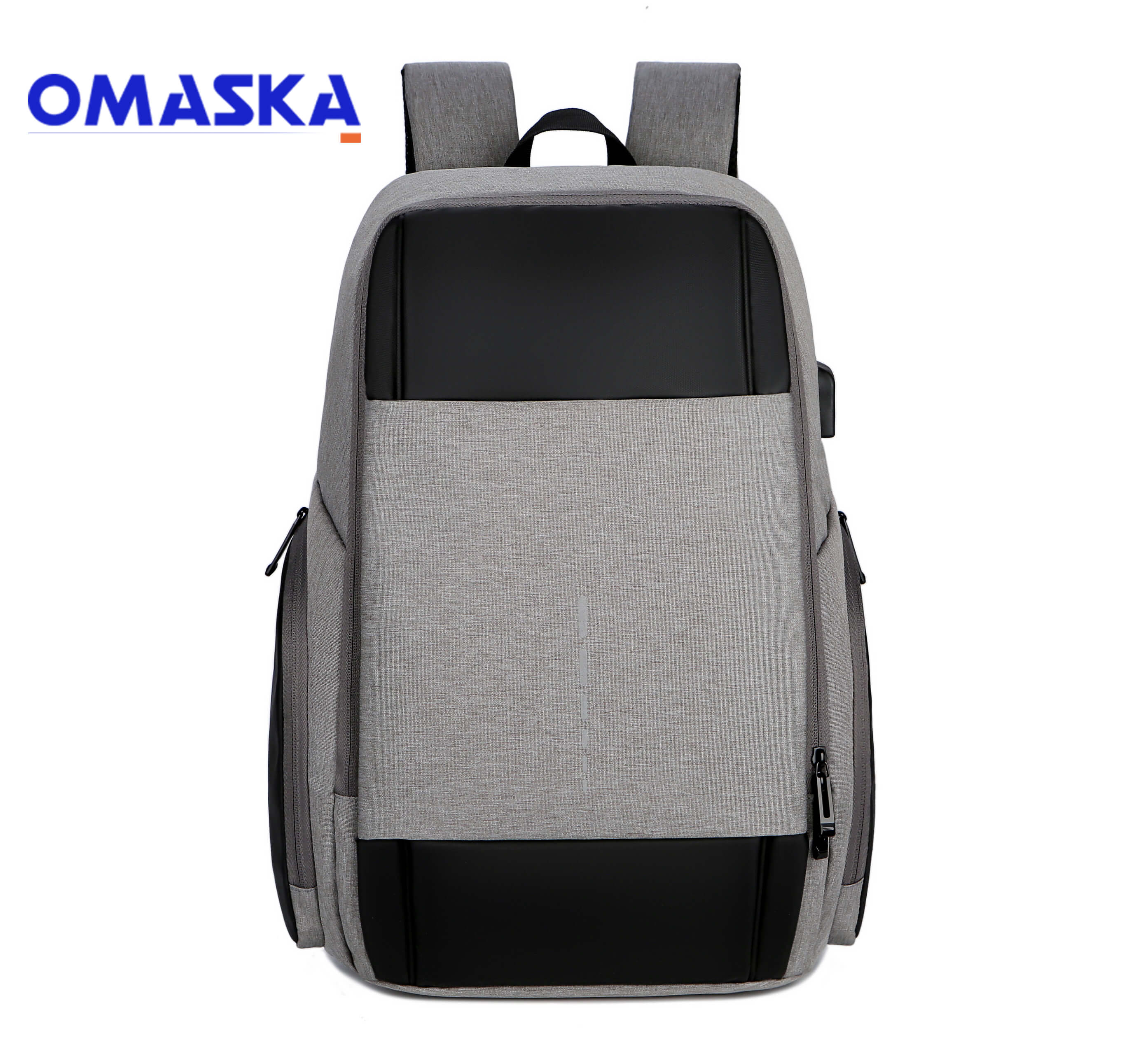 Personlized Products Suitcase For Tour Guide - Wholesale USB charging port reflective strip laptop backpack bag for men – Omaska