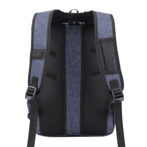 Custom logo high quality business 15.6 blue nylon computer backpack