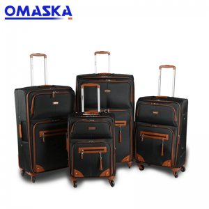 OMASKA Wholesale soft nylon trolley luggage suitcase 2020 Canton Fair