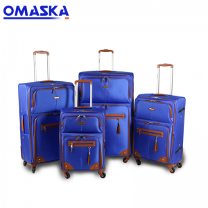 OMASKA Wholesale soft nylon trolley luggage suitcase