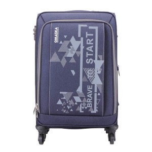 Оптовая продажа OMASKA ручная кладь темно-синего цвета из мягкой нейлоновой сумки на колесиках с индивидуальным принтом