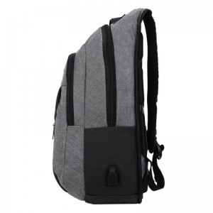 Canton Fair OMASKA Custom  big capacity zipper oxford 17 inch gray men school laptop backpack