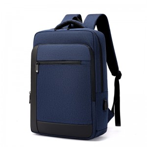 OMASKA ट्रैवल लैपटॉप बैकपैक बैग यूएसबी चार्जर के साथ 15.6 इंच काला कंप्यूटर बैग #BLH8205