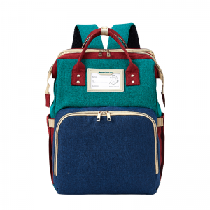OMASKA Custom vodotesná veľkokapacitná taška na plienky pre skladaciu detskú postieľku Cestovný batoh na plienky pre mamičky #HS2083