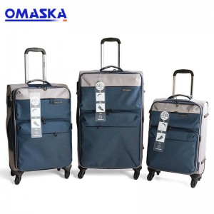 2018 hot selling Omaska brand USB charging 3pcs set luggage