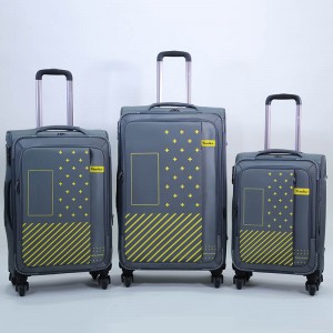 3 ໜ່ວຍ SET LUGGAGE China OMASKA SUITCASE Factory 9076# ຂາຍສົ່ງ 20″24″28″ Spinner Wheel NYLON Luggage Set