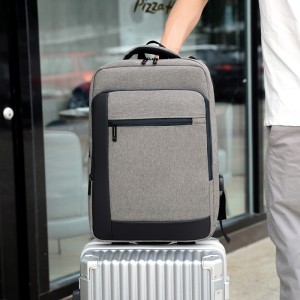 OMASKA Патничка торба за ранец за лаптоп со USB полнач 15,6 инчи црна торба за компјутер #BLH8205
