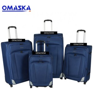Hot Selling Wholesale Fabric Polyester Factory Manufacturer Smooth Trolley 4 pcs Sets Suitcase Travel Bags Luggage