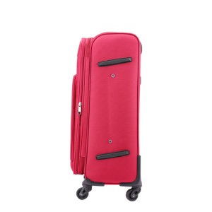 Custom waterproof nylon red 4 wheels zipper travel suitcase luggage set