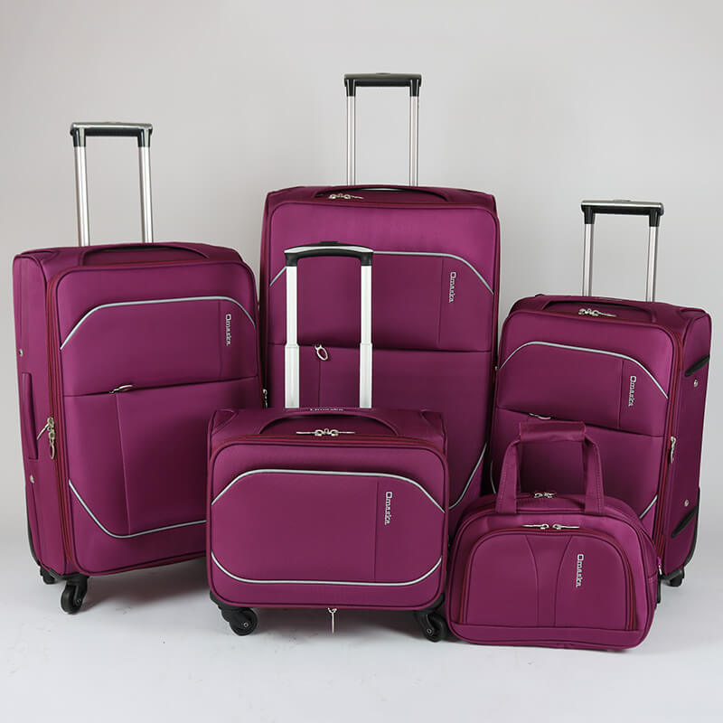 Горещи продажби за промоционална чанта за количка - OMASKA 2021 класически персонализиран OEM моден комплект за пътуване на едро с четири колела 5 бр. Комплект за багаж за количка - Omaska