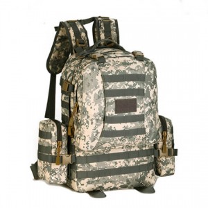 50L outdoor ransel kombinasi taktis ransel kémping rucksack perjalanan mountaineering tas kapasitas badag ransel kantong bagasi