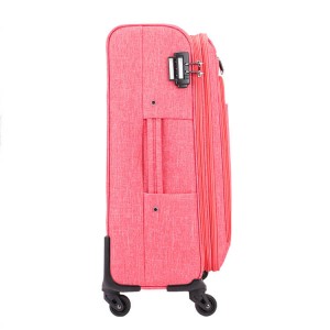 Pink canvas big capacity travel trolley suitcase
