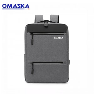 OMASKA 2021 custom logo business travelling usb backpack 15.6 Inch laptop backpack