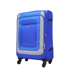 Unisex blue nylon Carry on business travel bags luggage suitcase