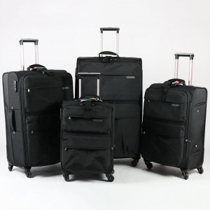 OMASKA 2021 classic waterproof nylon double zipper trolley 4pcs luggage set