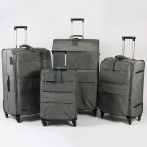 OMASKA 2021 classic waterproof nylon double zipper trolley 4pcs luggage set