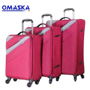 Personlized Products  Outdoor Travelling Hiking - Wholesale Fabric trolley travel suitcases bag 20 24 28 inch nylon material light weight luggage set  – Omaska