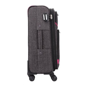 OEM ODM nylon 20 24 28 inch gray unisex travel suitcase luggage