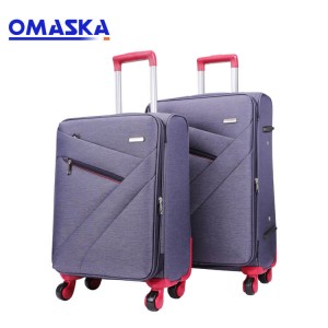 factory Outlets for Wholesale Trolley Case - Professional Wholesale OEM Large Capacity Business Luggage Set Purple Nylon Men Trolley Bag Luggage  – Omaska