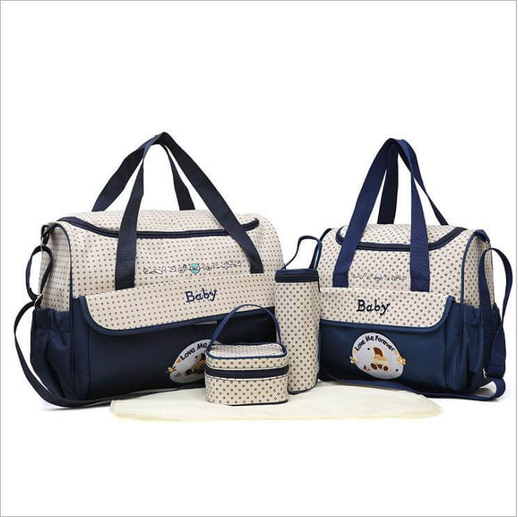 Одличен квалитет Mala De Viagem - Класична чанта за мамиња, отпорна на абење, мултифункционална торба за мајка, мултифункционална торба за бремени жени од 5 парчиња, на големо – Омаска