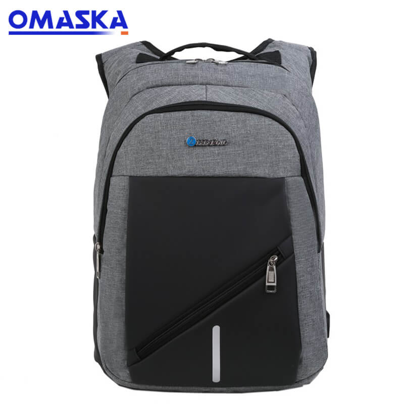 PriceList for Waterproof Business Laptop Backpack - Canton Fair OMASKA Custom big cap zipper oxford 17 inch grẹy men school laptop backpack – Omaska