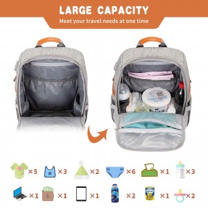 OMASKA 2021 Pir-function Light Mommy Travel Bag Baby Nursery Diaper Backpack