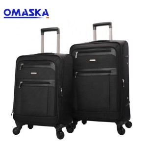 Factory Nylon Custom Baigou Omaska Business Men Black 20 24 28 inch Luggage Sets Travel Bags Trolley Luggage Suitcase