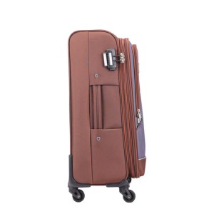 Прилагодено голем капацитет 3 парчиња комплети кафеава најлонска ткаенина за патнички деловен куфер багаж