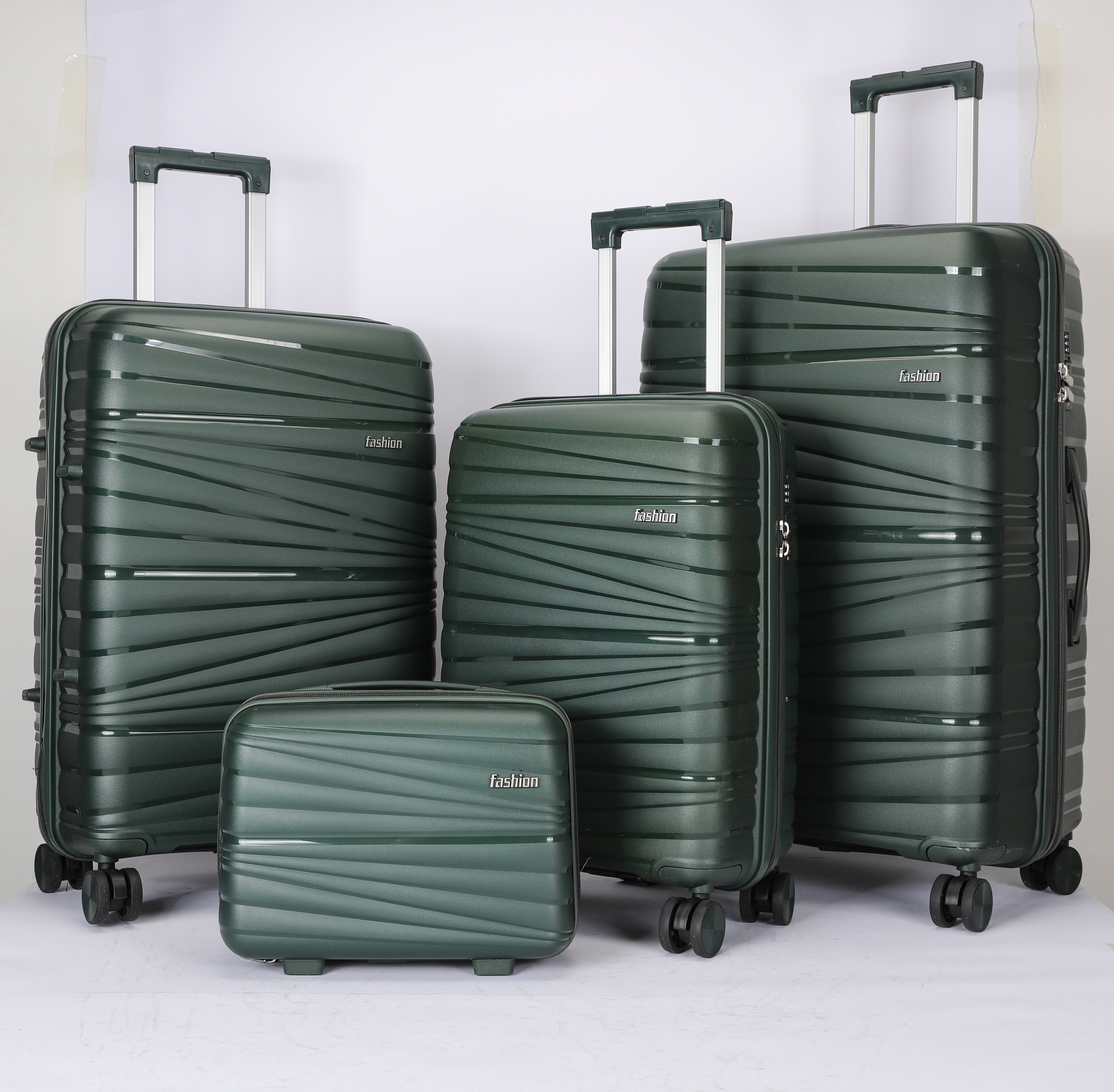 Equipaje de maletas de viaje de diseño profesional - Equipaje de Pp de doble rueda al por mayor Juego de 4 piezas 14 20 24 28 pulgadas - Omaska