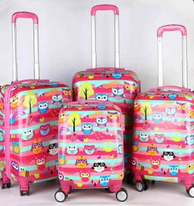 OMASKA China, venda por xunto 2020, novo, duradeiro, de debuxos animados, maleta de maquillaxe de equipaxe para nenos con rodas, conxunto de maletas de viaxe para nenos