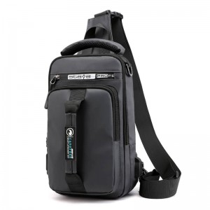 ओमास्का स्लिंग बॅग सानुकूलित लोगो OEM HS1100-1 मेन यूएसबी चेरिंग चेस्ट पॅक हॉट सेलिंग मेसेंजर स्लिंग बॅग