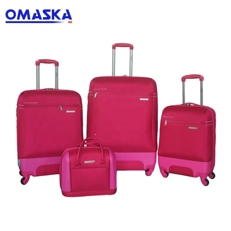 Factory supplied Best Luggage - New Design Factory Supplier Fashion Match Color Pink Black Hard Shell Nylon And ABS Travel Luggage Set – Omaska Featured Image