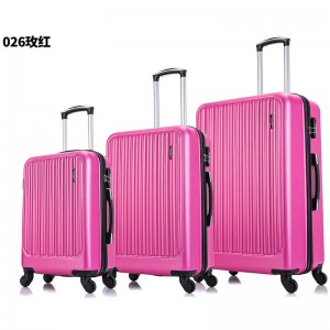 OMASKA ABS ခရီးဆောင်အိတ်စက်ရုံ 026# OEM ODM အမှတ်တံဆိပ် 3PCS သတ်မှတ် 20"24"28" ABS Luggag China မှထုတ်လုပ်သည့်