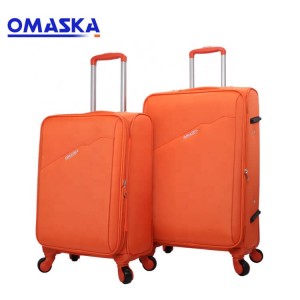 OMASKA Hot Selling Nylon Matching Color 4 Spinner Wheels Carron On Soft Suitcase Luggage Bag Travel Bags Trolley Case Luggage