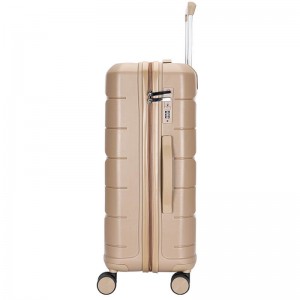 OMASKA PP LUGGAGE 4PCS SET PP MATERIAL ALUMINUM TROLLEY INBUILT LOCK MATCHING COLOR DOUBLE WHEEL HIGH QUALITY LUGGAGE PP