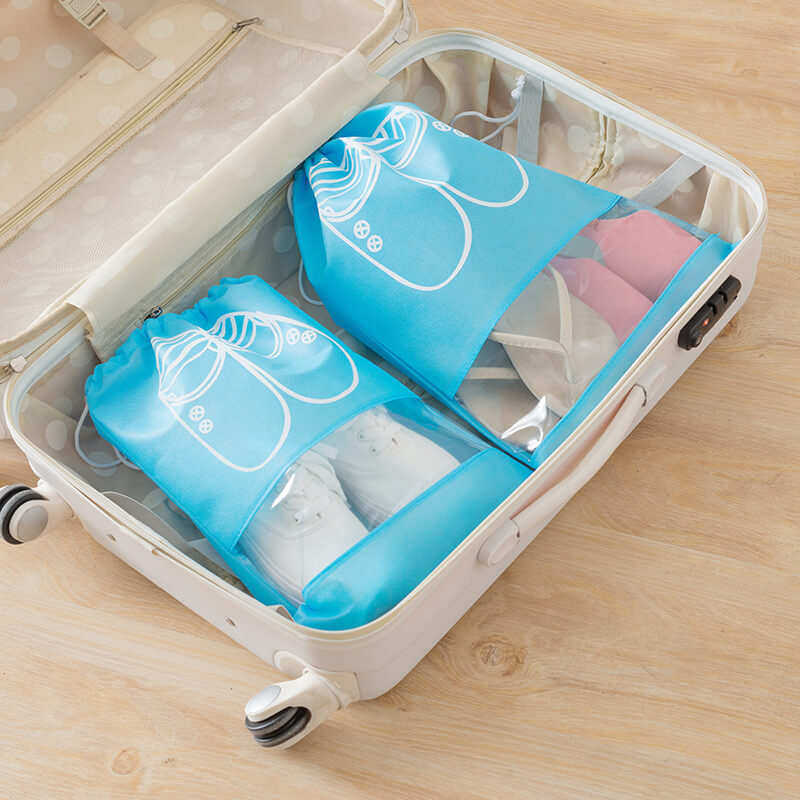 短いリードタイムでオリジナルのスーツケースをデザイン - ストレングスファクトリー トラベルシューズ収納バッグ 不織布バッグの束 透明ダストバッグ シューズバッグ (10パック) – Omaska