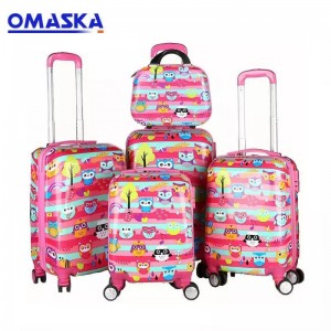 China New Product  Luggage And Bags - OMASKA China wholesale 2020 new durable hot sell cartoon picture wheeled kids luggage makeup case children travel suitcase set  – Omaska